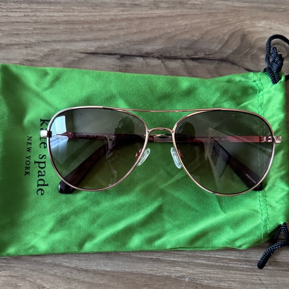 NWOT: Kate Spade Rose Gold Aviator Sunglasses